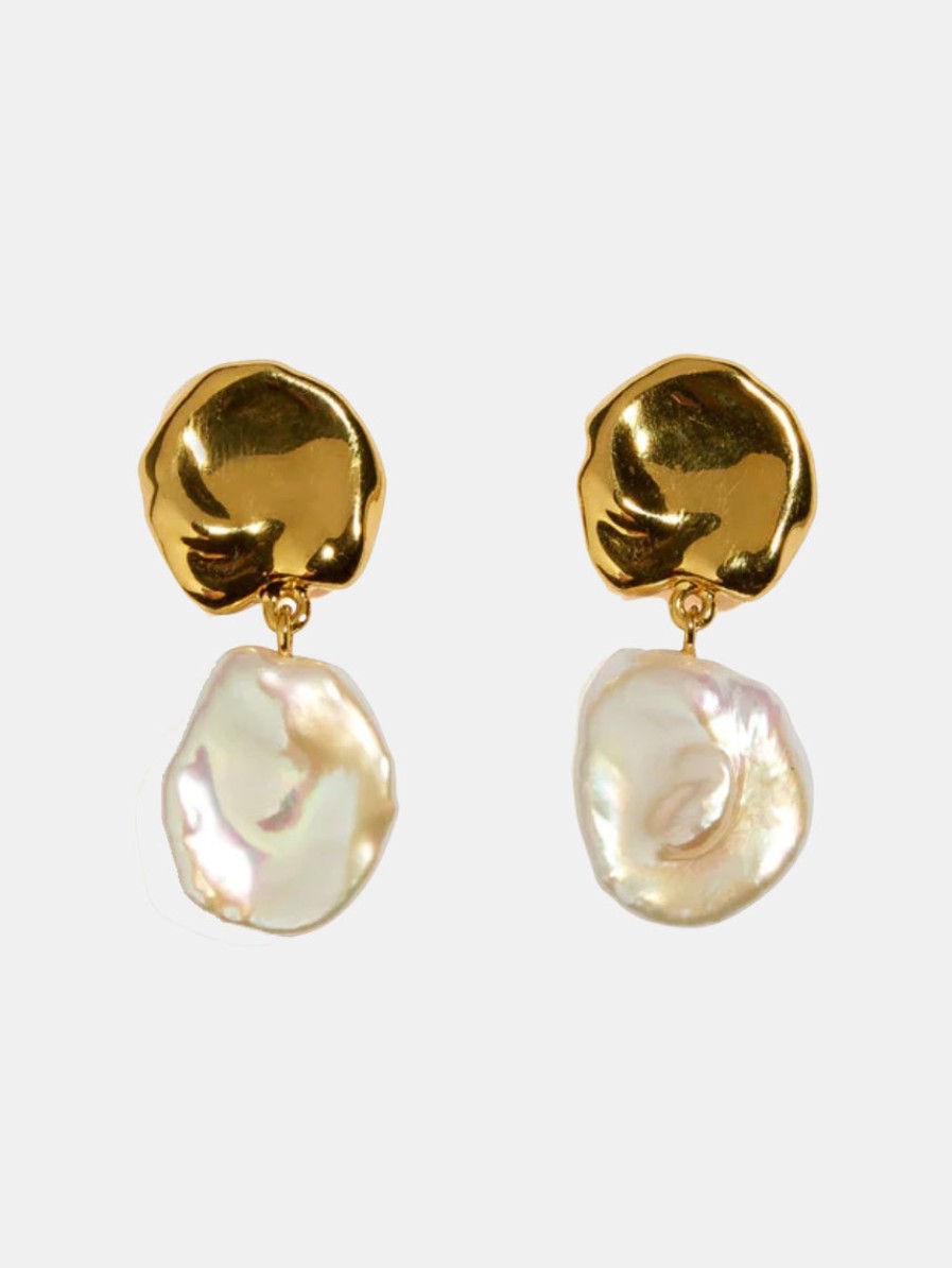 Accessories Lizzie Fortunato Earrings | Coin Reflection Earring (Clip-On) Gold