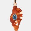 Accessories DEZSO Pendants | Triton Shell Blue Zircon