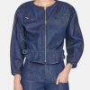 Clothing FRAME Denim Jackets | Slouchy Zip Up Jacket Rinse