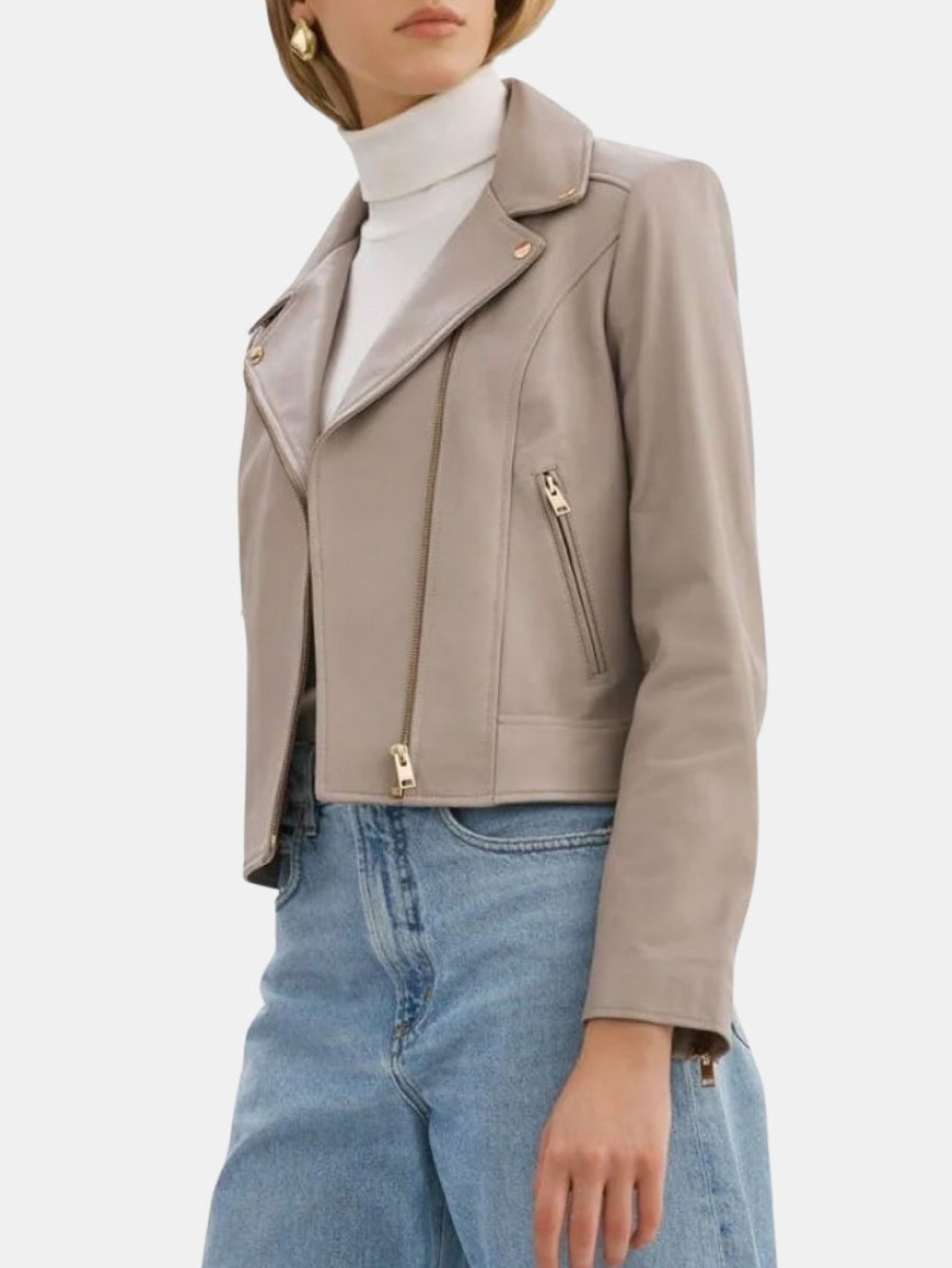 Clothing LAMARQUE Leather Jackets | Kelsey Leather Jacket Ash Grey