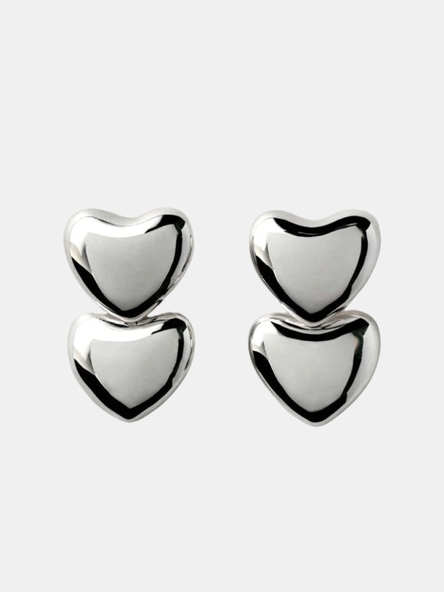 Accessories ANNIKA INEZ | Dual Voluptuous Earrings Silver