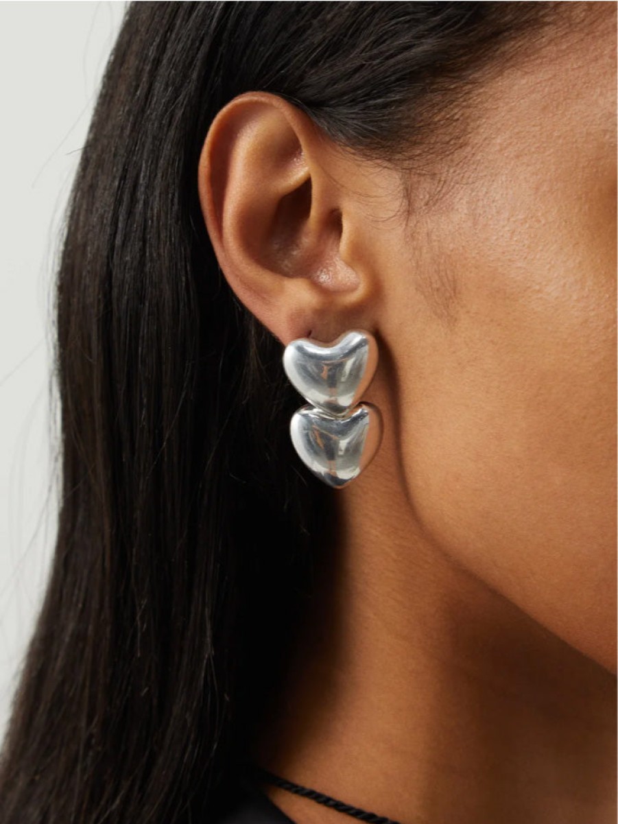 Accessories ANNIKA INEZ | Dual Voluptuous Earrings Silver