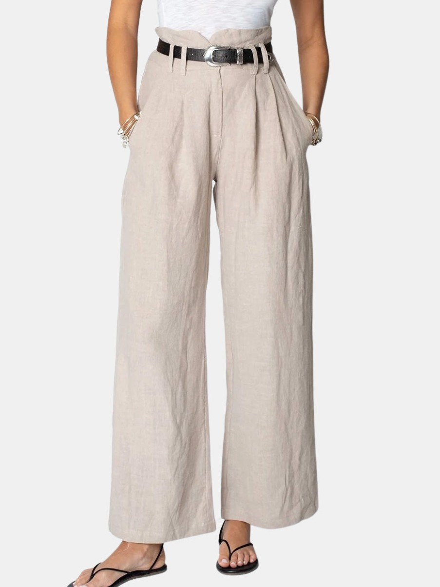 Clothing STILLWATER | Linen Knotch Waist Pant