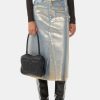 Clothing GANNI Skirts | Denim Midi Skirt Gold