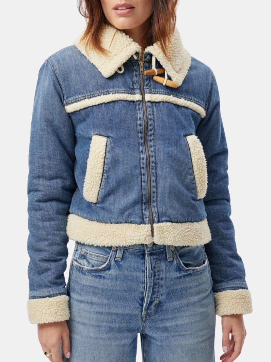 Clothing AMO Denim Jackets | Betty Shearling Jacket Idolize