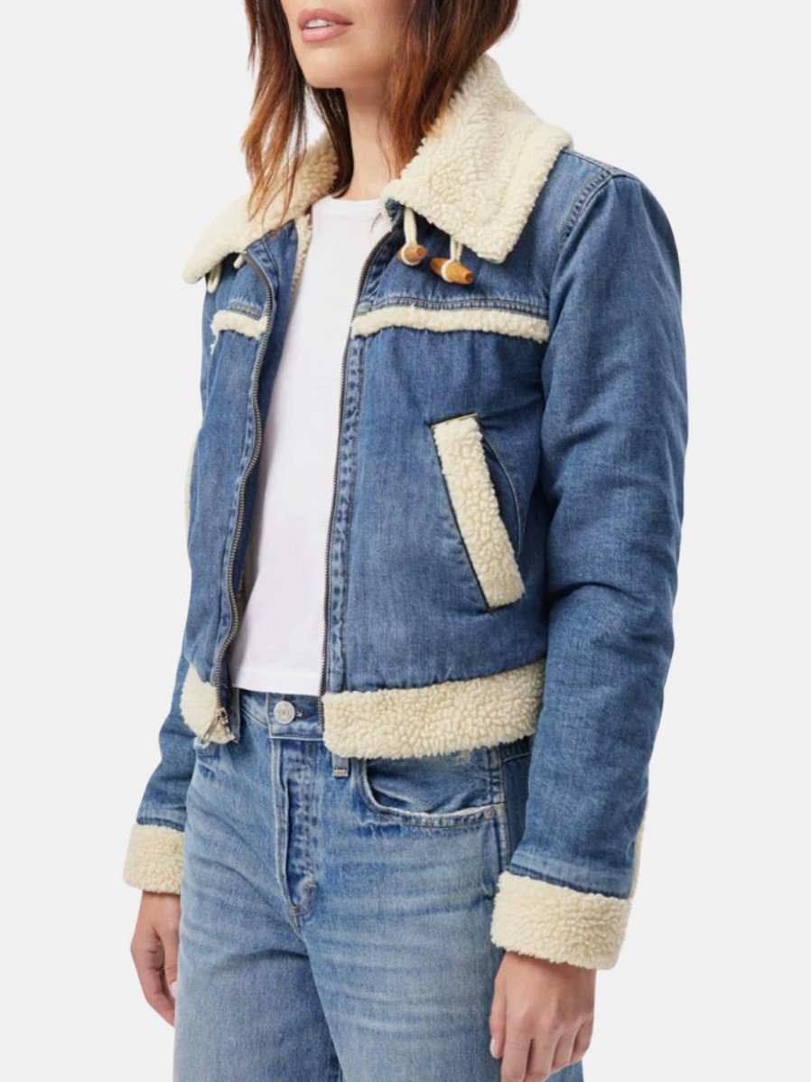 Clothing AMO Denim Jackets | Betty Shearling Jacket Idolize