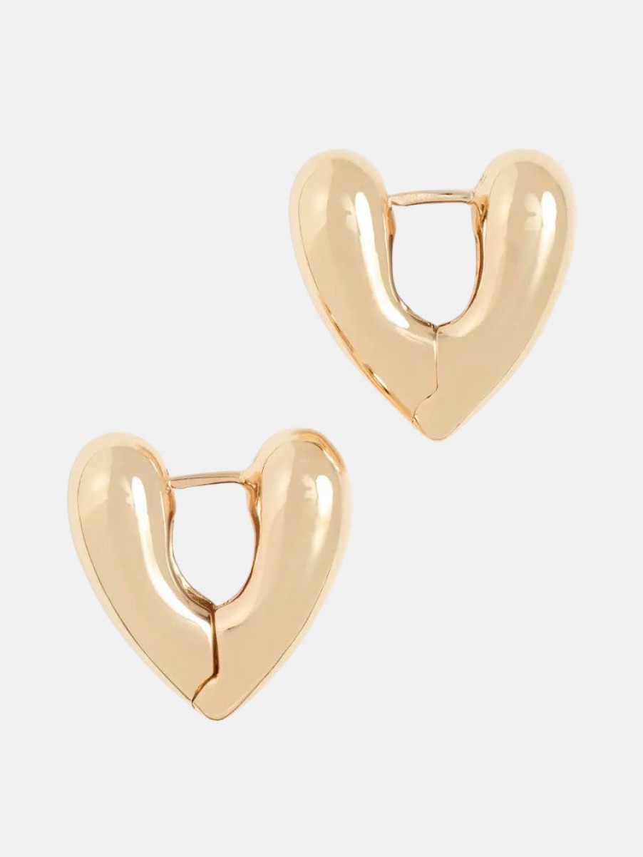 Accessories ANNIKA INEZ Earrings | Heart Hoops Small Gold