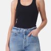 Clothing AGOLDE Tanks | Maria Rib Tank Thong Bodysuit Black