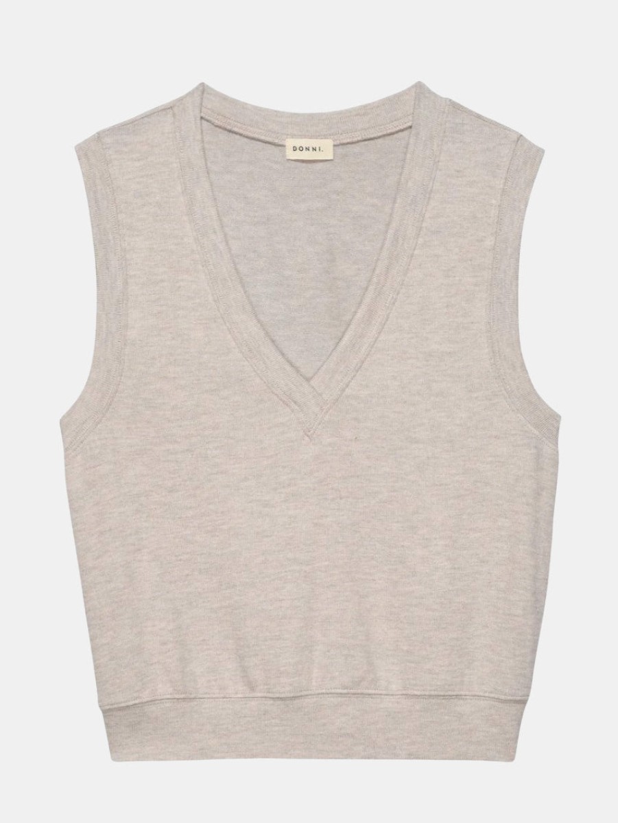 Clothing DONNI Tanks | Sweater Vest Heathered Oat