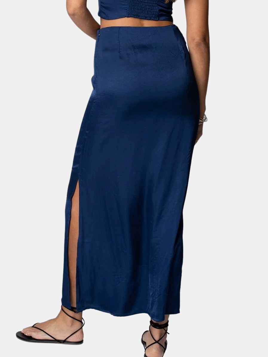 Clothing STILLWATER | Dani Maxi Skirt Navy Peony