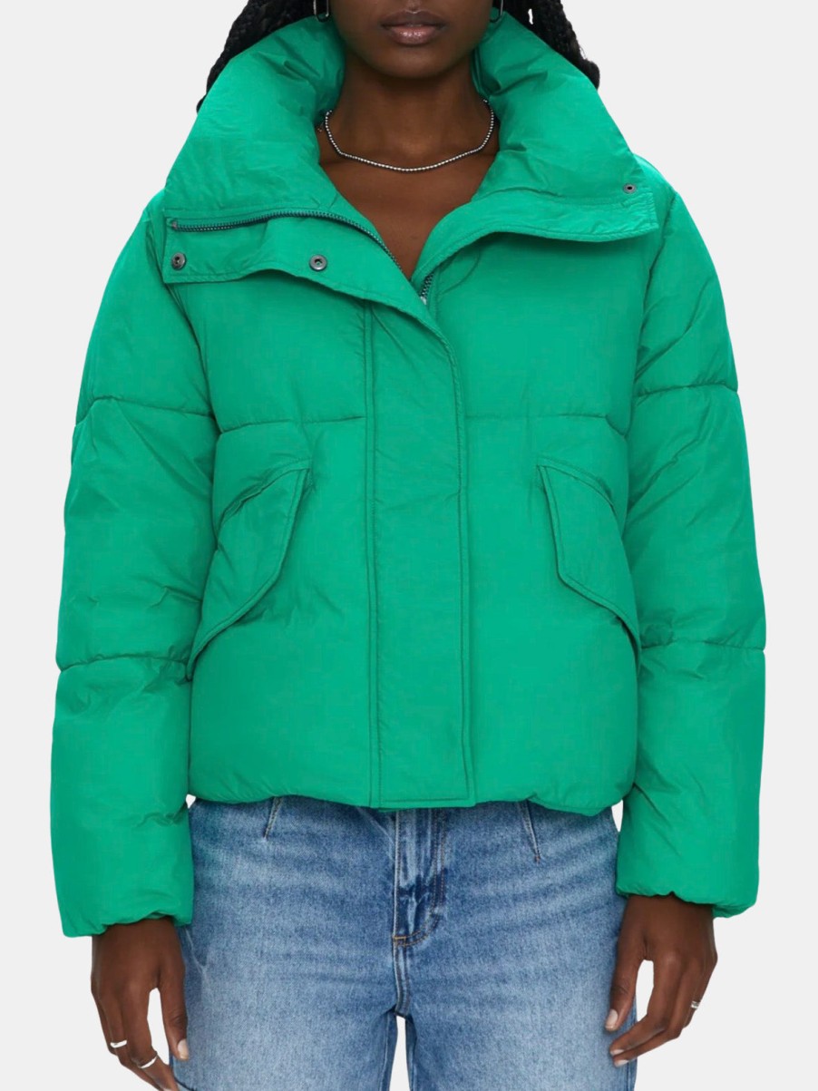 Clothing PISTOLA Puffer Jackets | Donovan Swing Puffer Jacket Evergreen