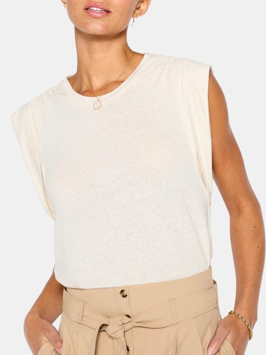 Clothing BROCHU WALKER Tanks | Reins Tee Tallow Beige