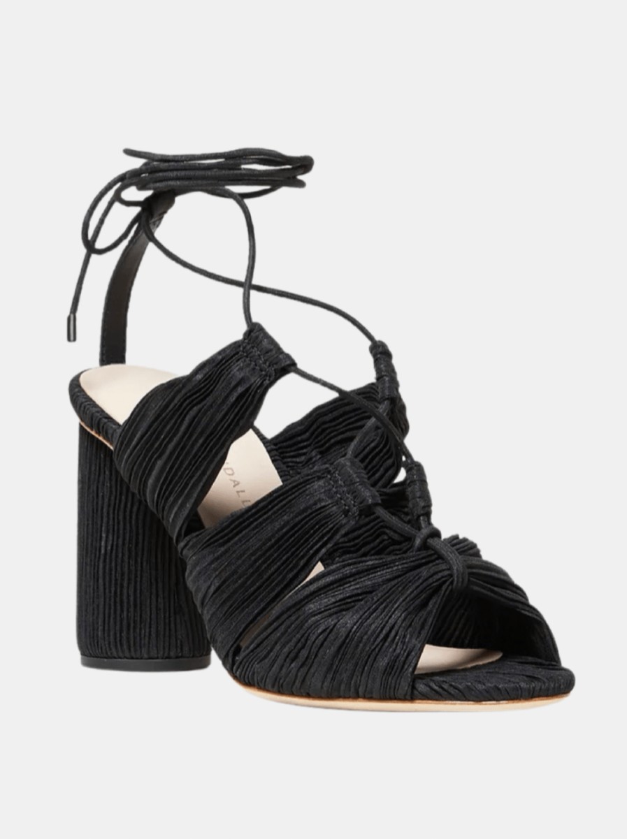 Clothing L'oeffler Randall | Teresa Pleated Lace Up High Heel Sandal Black