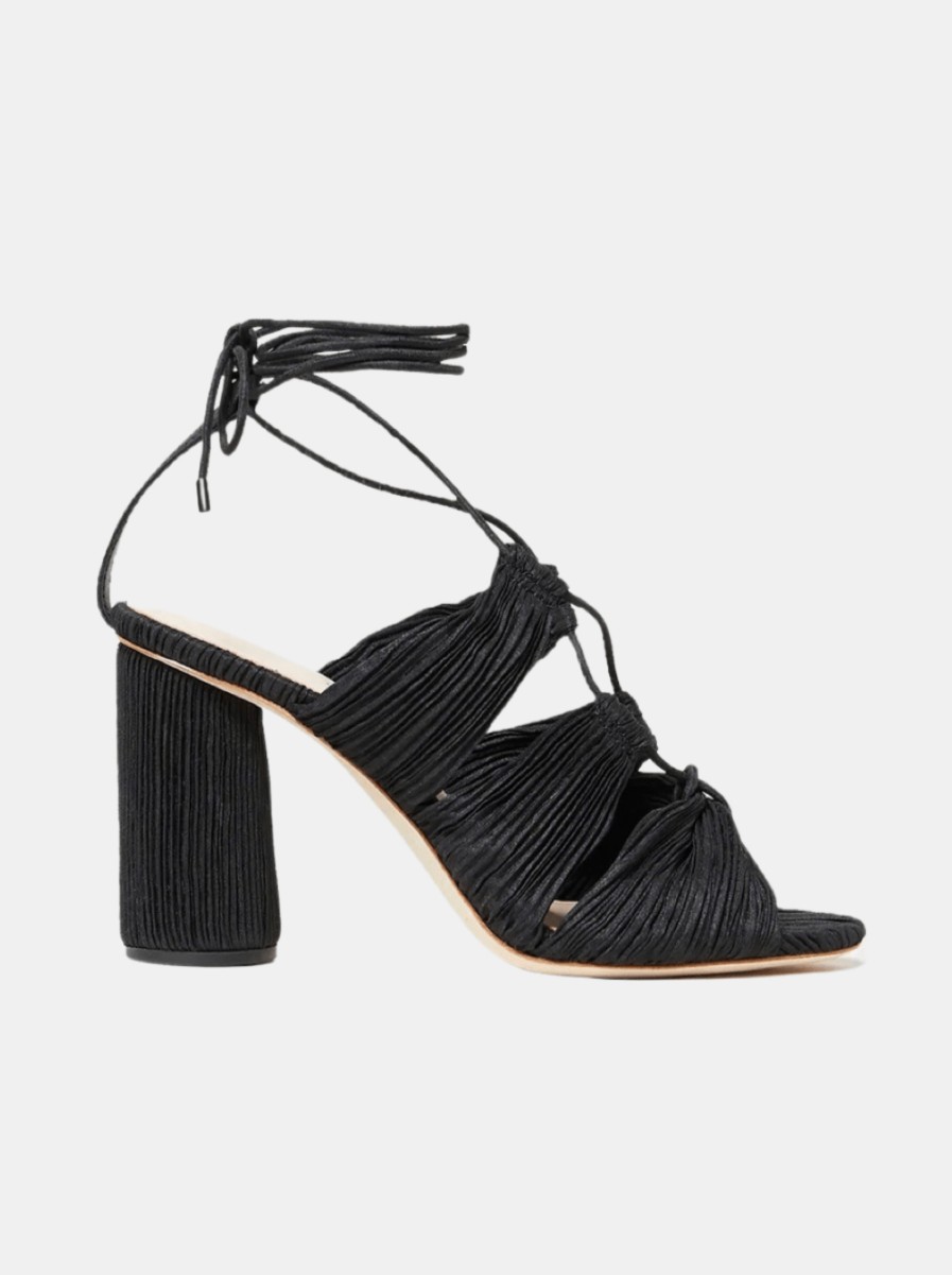 Clothing L'oeffler Randall | Teresa Pleated Lace Up High Heel Sandal Black