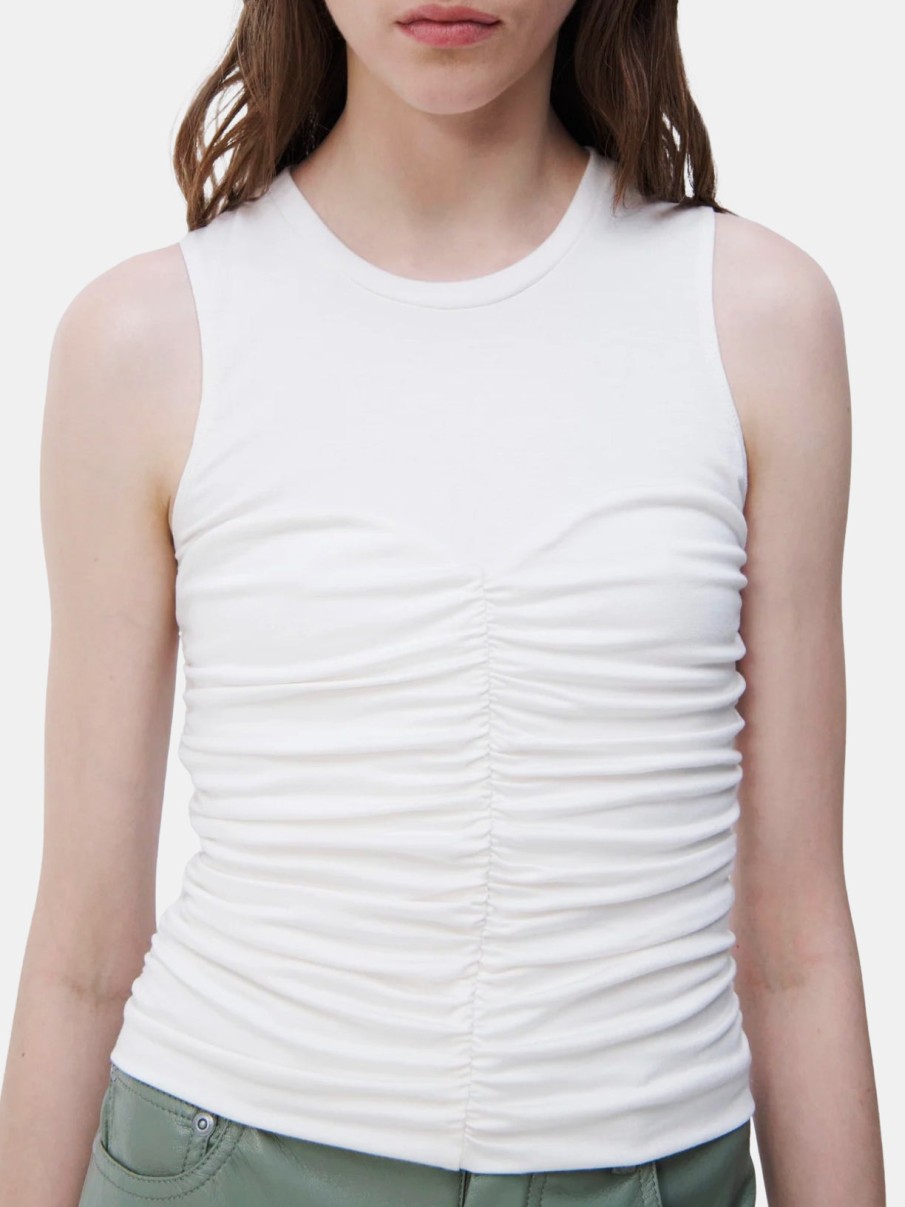 Clothing SIMKHAI Tanks | Kristiana Stretch Jersey Twist Tank White