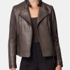 Clothing SOIA & KYO Leather Jackets | Gigi Leather Jacket Mushroom