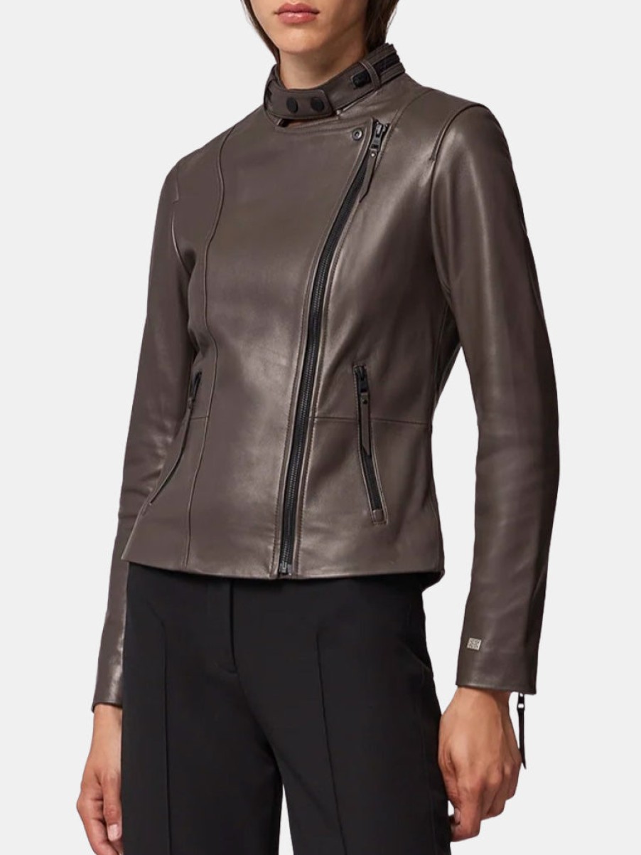 Clothing SOIA & KYO Leather Jackets | Gigi Leather Jacket Mushroom