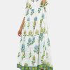 Clothing OLIPHANT Maxi | Button Neck 3/4 Sleeve Maxi Puglia Lime