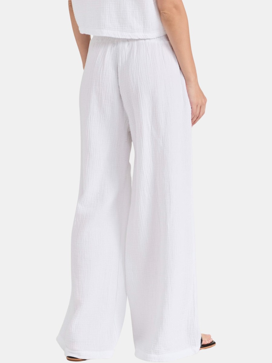 Clothing Monrow | Gauze Smocked Flare Pant