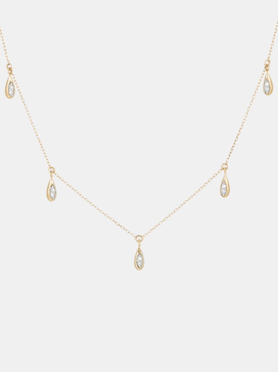 Accessories Adina Reyter Necklaces | Pave Water Drop Chain Necklace Y14