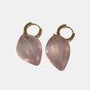 Accessories DEZSO Pendants | Classic Carved Cowry Earrings Rose Quartz