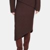 Clothing STAUD Midi | Cantilever Skirt Dark Chocolate