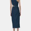 Clothing SIMKHAI Midi | Doran Denim Draped Tie Midi Covina