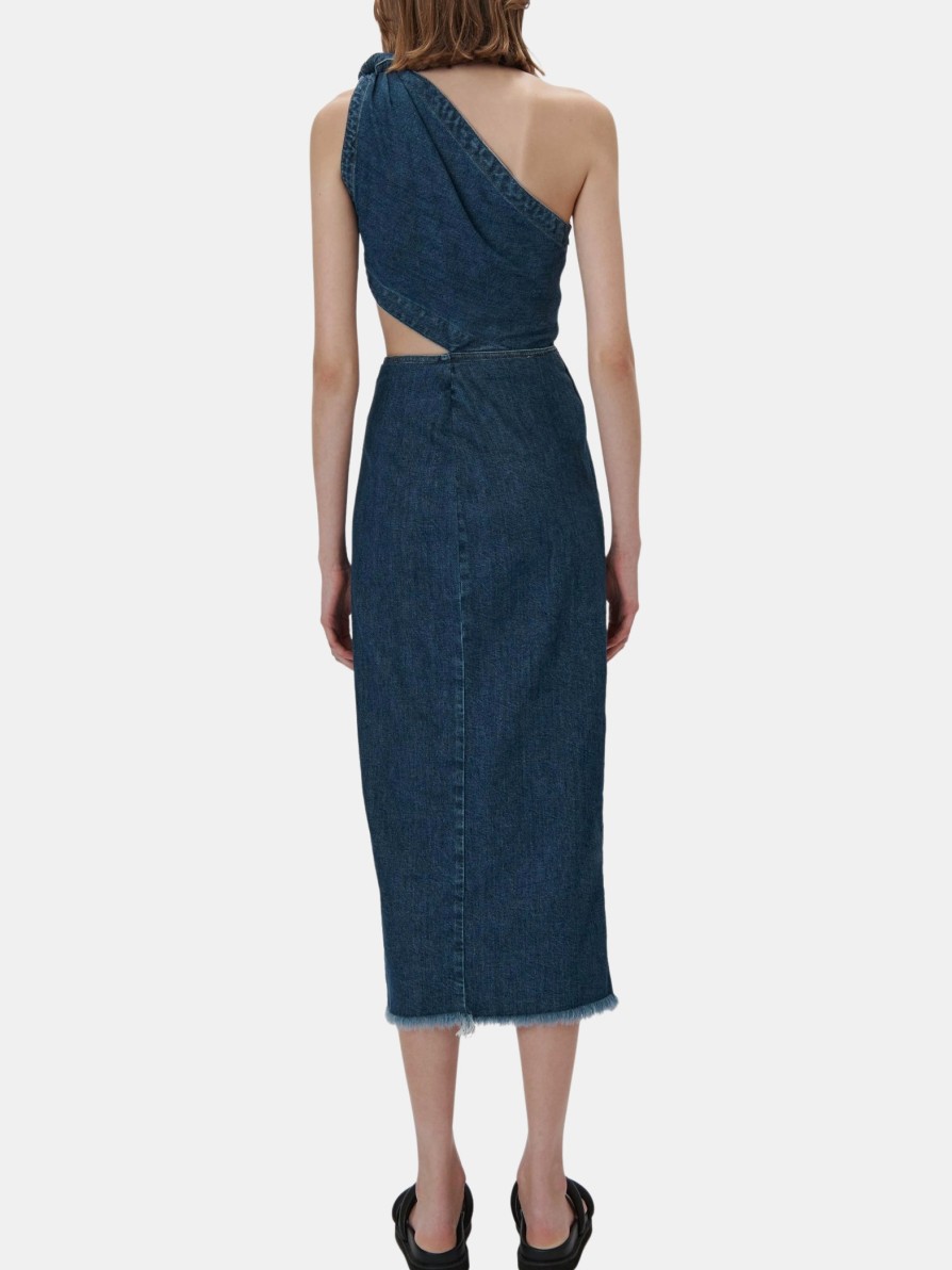 Clothing SIMKHAI Midi | Doran Denim Draped Tie Midi Covina