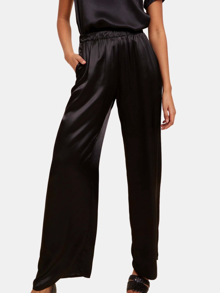 Clothing NATION Pants | Riviera Straight Leg Pull Pant Black