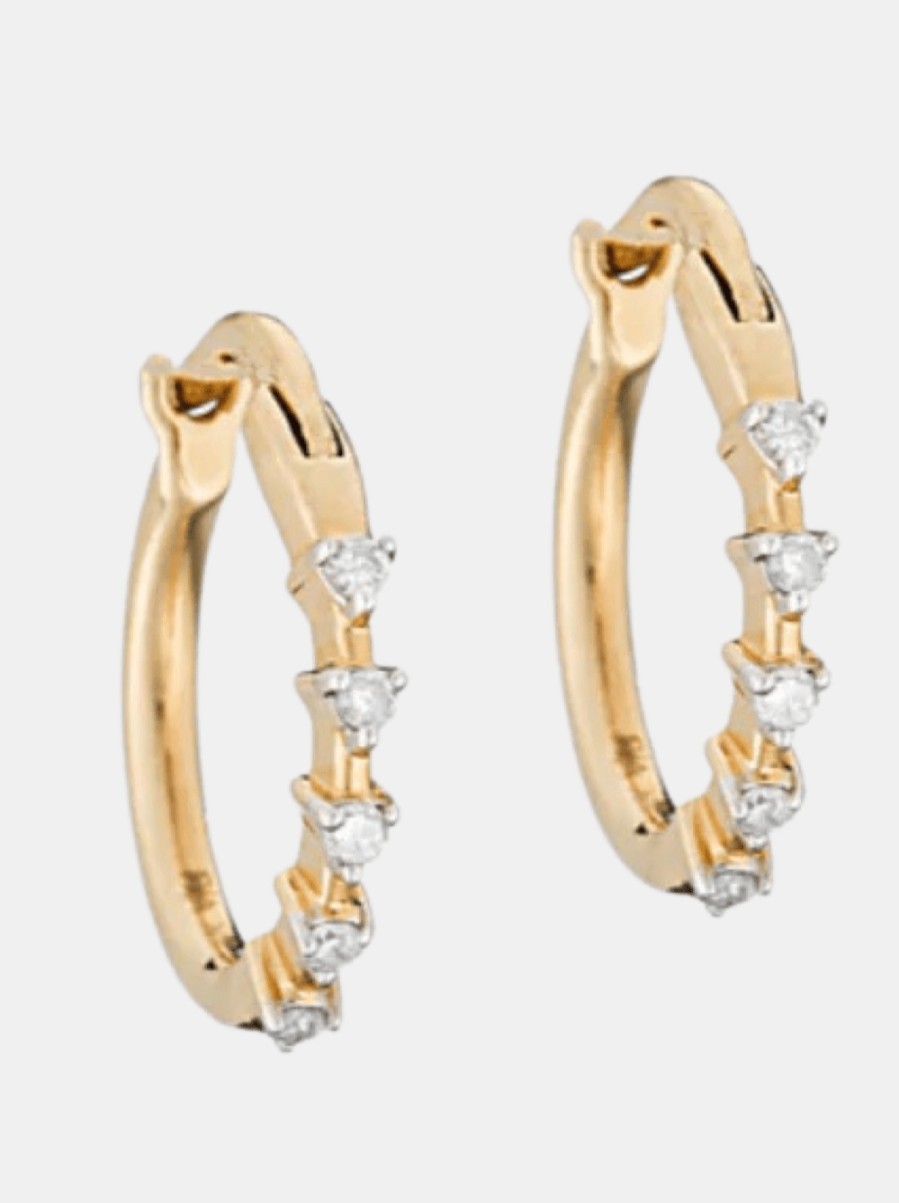 Accessories Adina Reyter Earrings | 5 Diamond Huggie Hoops Y14