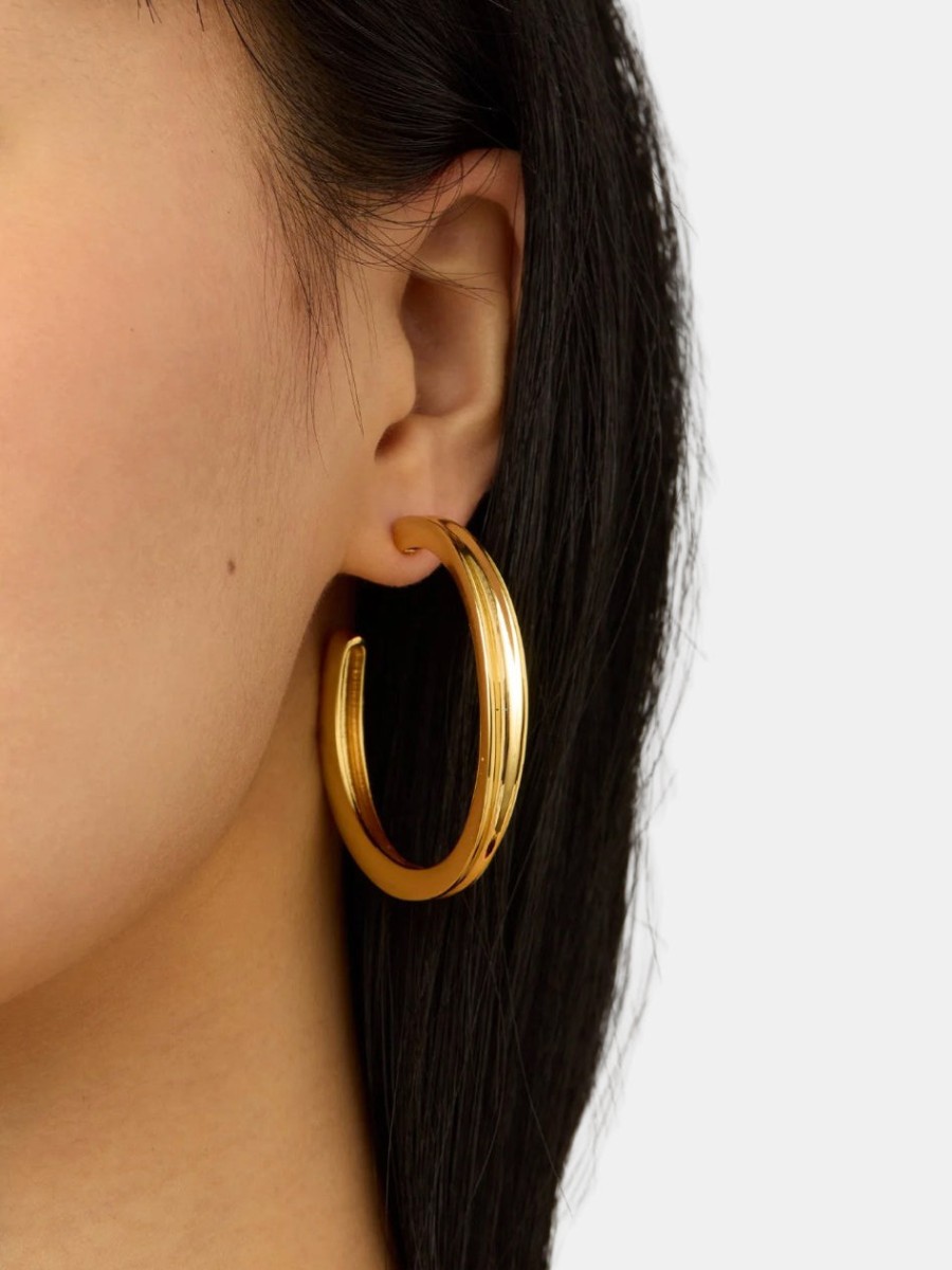 Accessories JENNY BIRD Earrings | Slim Doune Hoops Gold