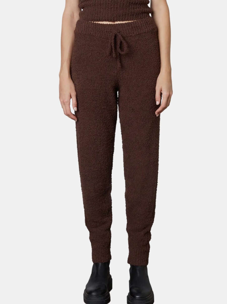 Clothing NIA Pants | Ribbed Plush Jogger Chocolate