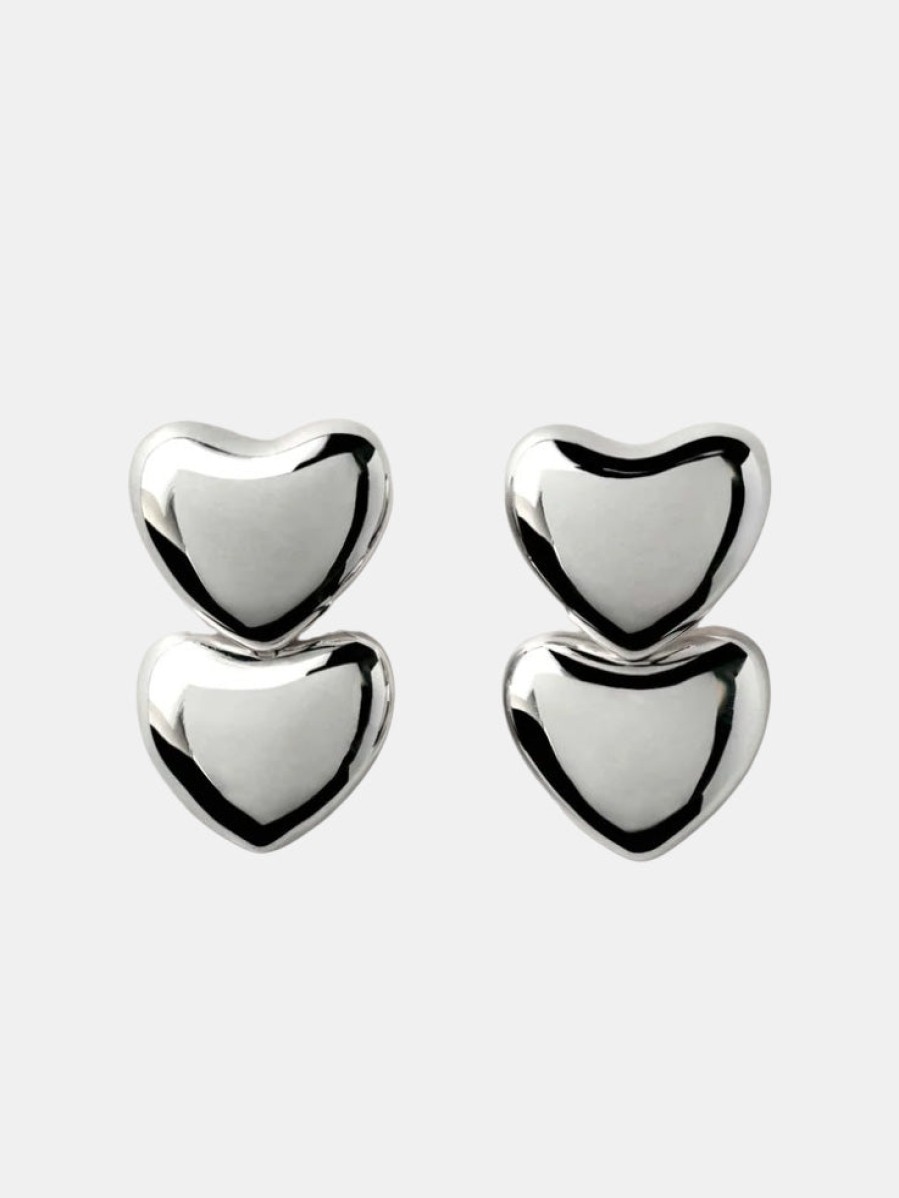 Accessories ANNIKA INEZ Earrings | Dual Voluptuous Earrings Silver