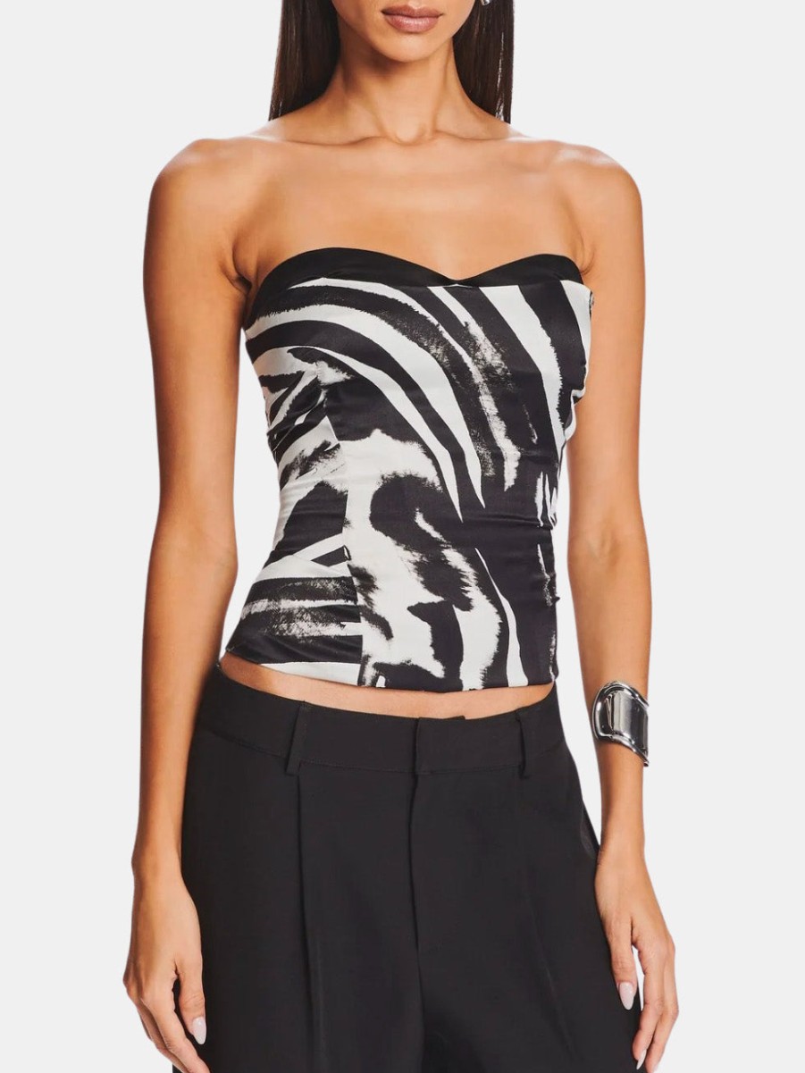 Clothing RETROFETE Tanks | Vitus Bustier Zebra Ink