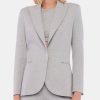 Clothing NORMA KAMALI Blazers | Classic Single Breasted Jacket Light Leather Grey