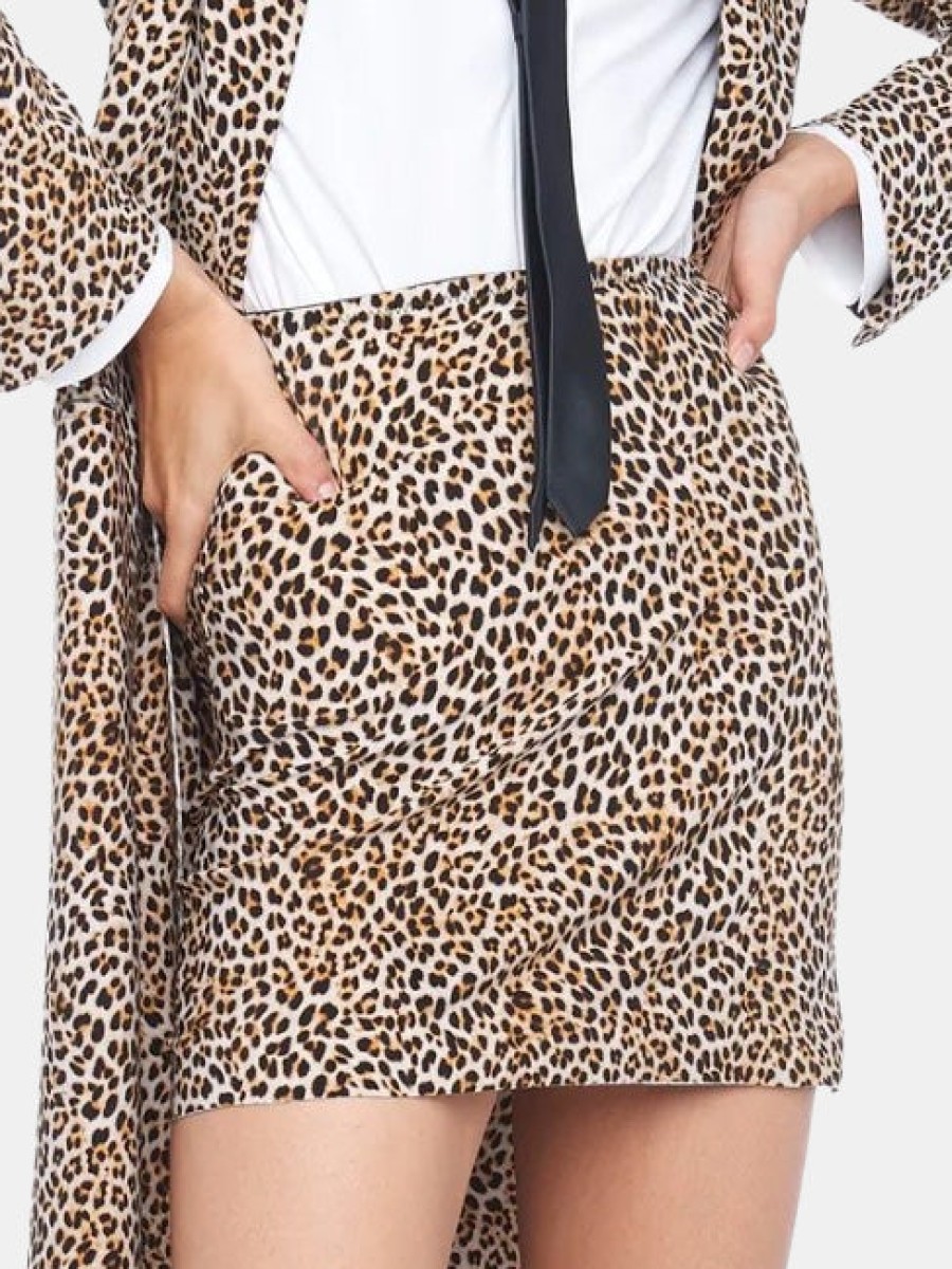 Clothing NORMA KAMALI Mini | Side Slit Mini Skirt Bb Leopard