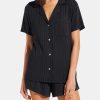 Clothing EBERJEY Shorts | Gisele Rib Relaxed Short Pj Set Black