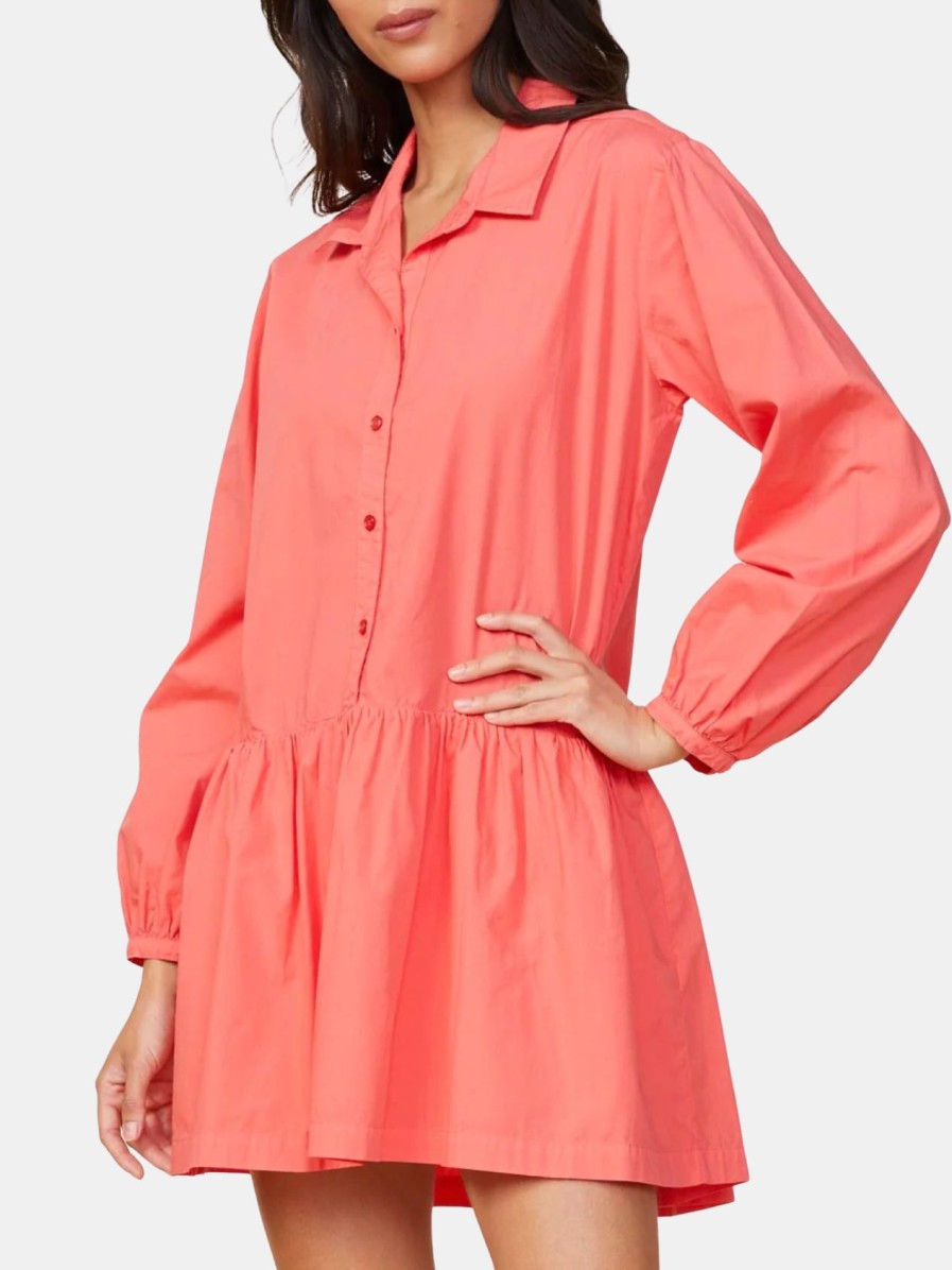 Clothing MONROW Mini | Poplin Easy Shirt Dress Watermelon