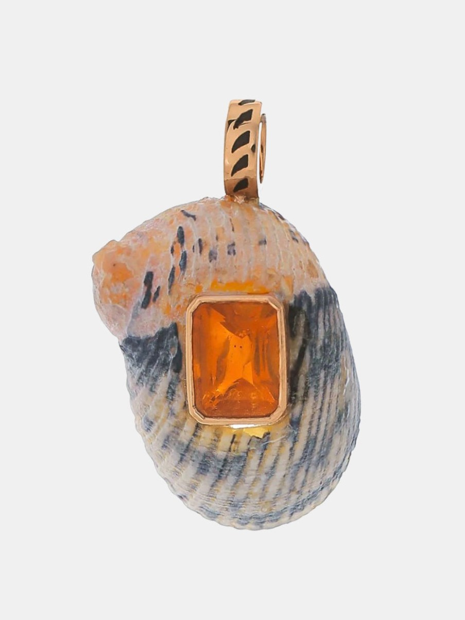 Accessories DEZSO Pendants | Natural Shell With Citrine