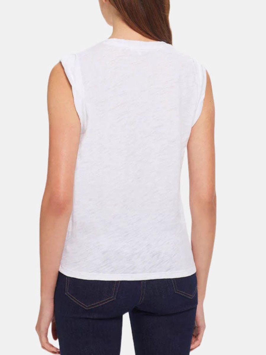 Clothing GOLDIE Tanks | Rolled Sleeve Tank White