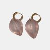 Accessories DEZSO Fine Jewelry | Classic Carved Cowry Earrings Rose Quartz