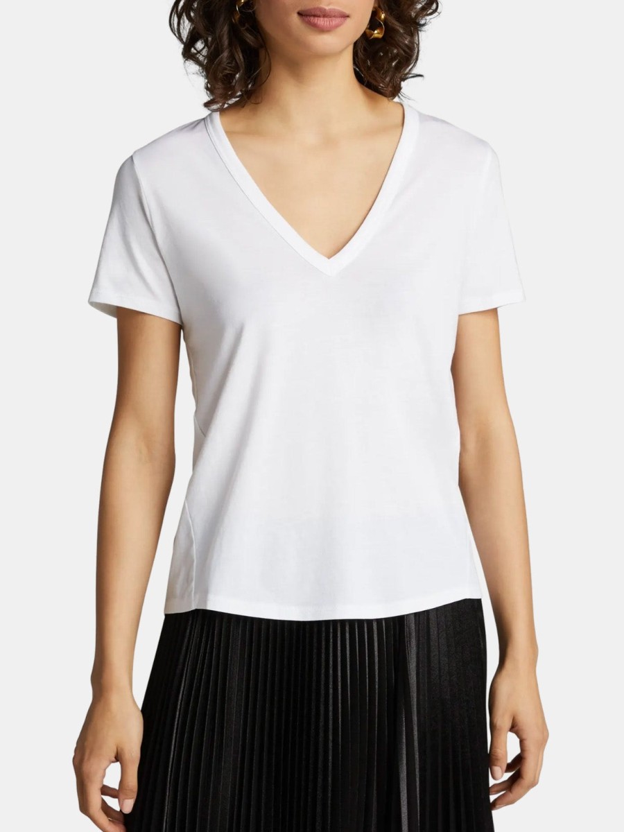 Clothing VERONICA BEARD Tees | Cindy V-Neck White