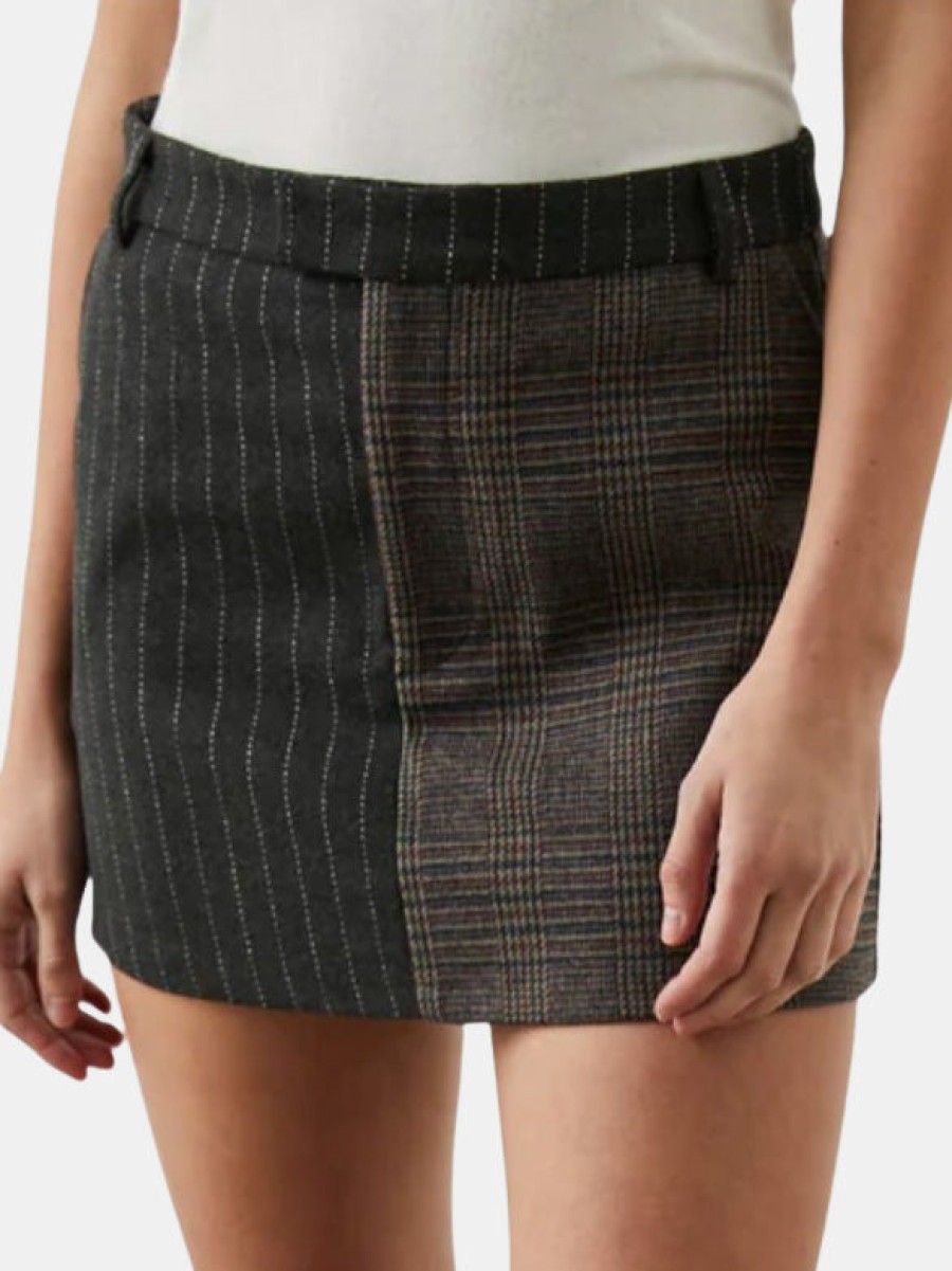 Clothing RAILS Skirts | Prim Skirt Pinstripe Plaid Mix