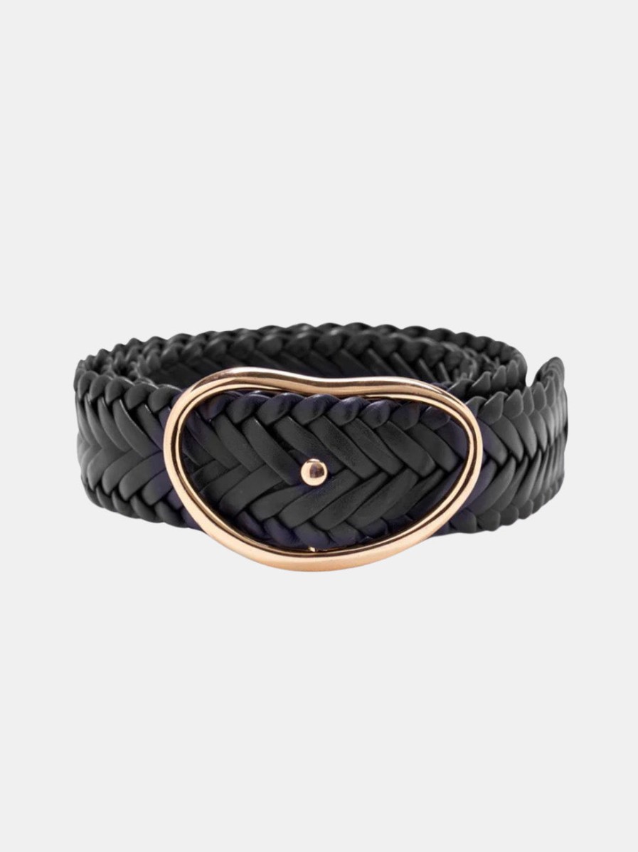 Accessories Lizzie Fortunato | Wide Georgia Belt Woven Black