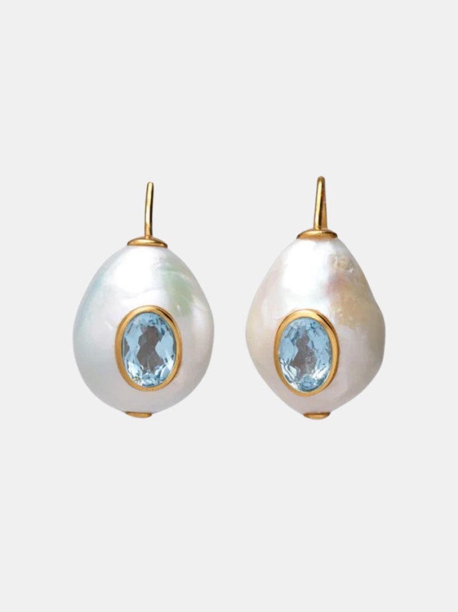 Accessories Lizzie Fortunato Earrings | Pearl Pablo Earrings In Blue Topaz