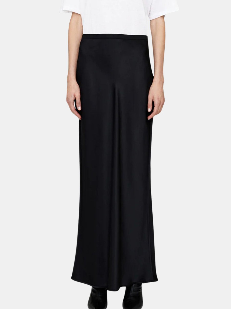 Clothing ANINE BING Skirts | Bar Silk Maxi Skirt Black