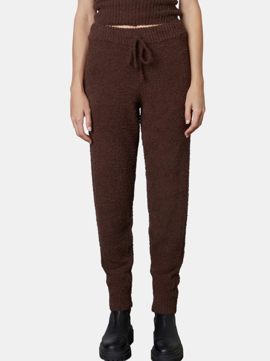 Clothing NIA | Ribbed Plush Jogger Chocolate