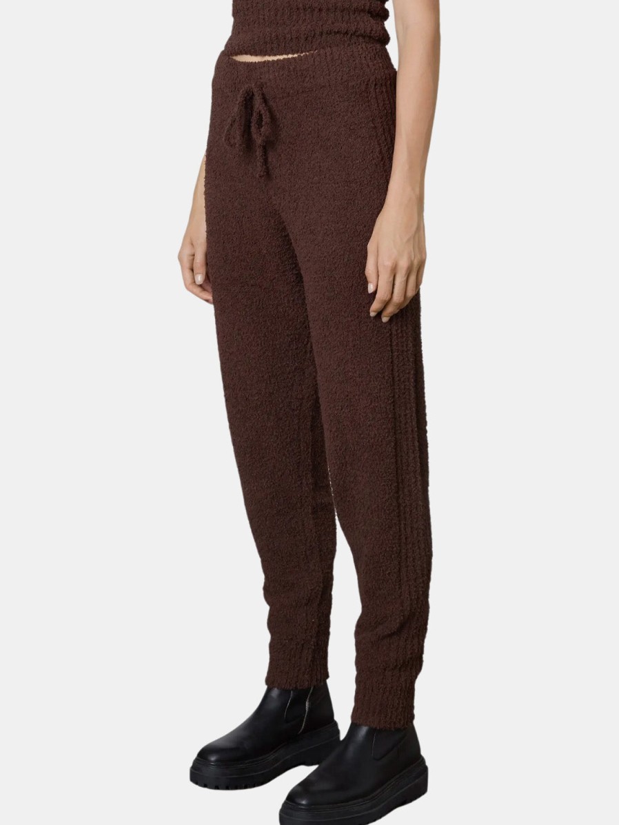 Clothing NIA | Ribbed Plush Jogger Chocolate