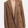 Clothing BARDOT Blazers | Pin Stripe Classic Blazer Chestnut