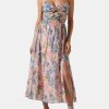 Clothing Astr The Label Midi | Emine Dress Pink Blue Floral